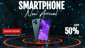 Hitam Smartphone New Arrival Sale Digitalt display Template