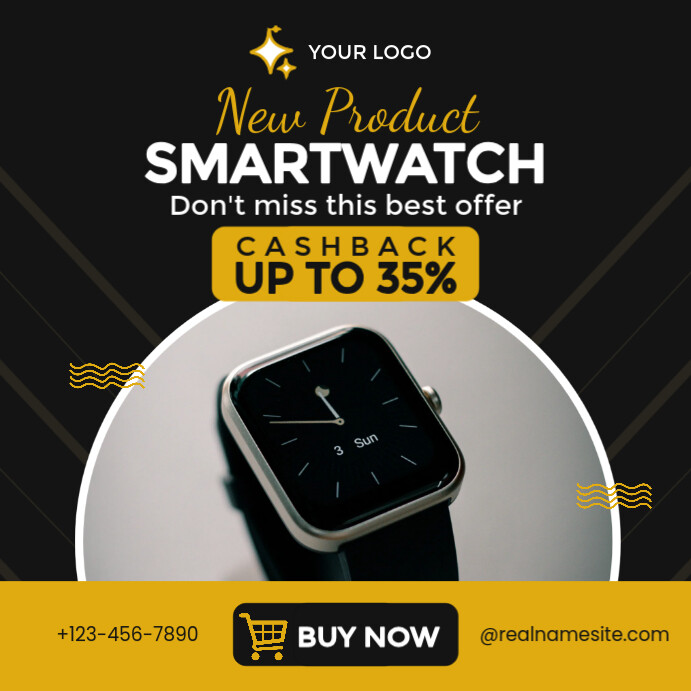 Copy of Black Modern & Minimal Smartwatch Promo Instagram Post ...