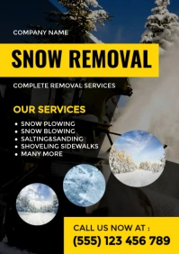 Black Modern & Minimal Snow Removal A4 template