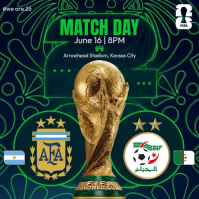 Black Modern & Minimal Soccer Match Day Instagram Post Video template