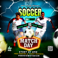 Black Modern & Minimal Soccer Match Event Instagram Post template