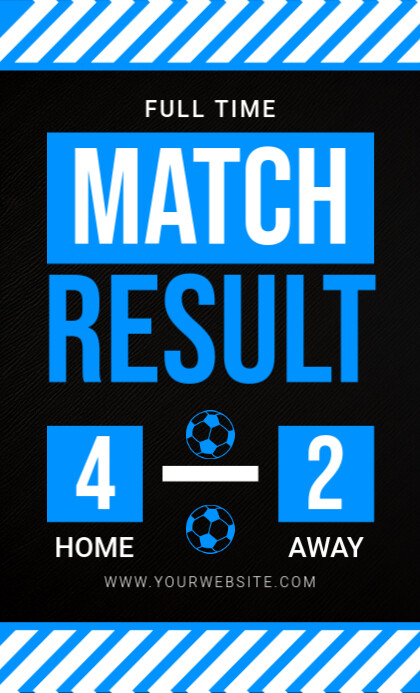 Black Modern & Minimal Soccer Match Result Us Legal Template | PosterMyWall