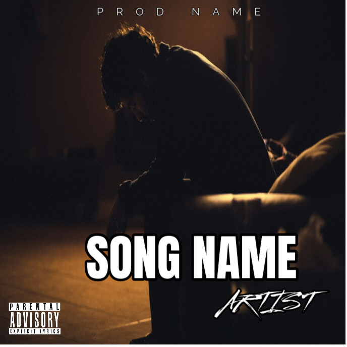 Black Modern & Minimal Song Name Album Cover template