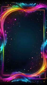 Black Modern & Minimal Sparkling Floral Glow Frame  Instagram Story template