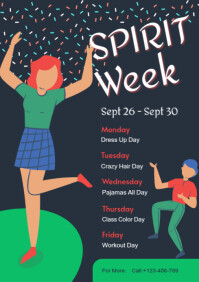 Black Modern & Minimal Spirit Week Ad Flyer A4 template
