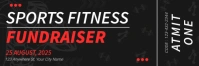Black Modern & Minimal Sport Fitness Fundraiser Twitter Banner template
