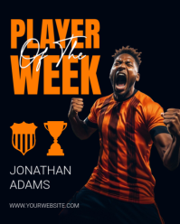 Black Modern & Minimal Sports Achievement Instagram Portrait template