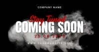 Black Modern & Minimal Stay Tuned Coming Soon Facebook Shared Image template