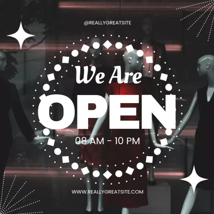 Black Modern & Minimal Store Opening Announcement Instagram Post ...