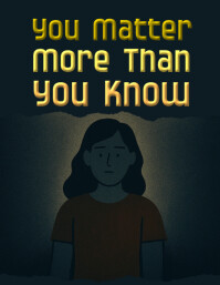 Black Modern & Minimal Suicide Prevention Flyer (us Letter) template