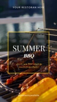 Black Modern & Minimal Summer Bbq Party Reel Instagram template