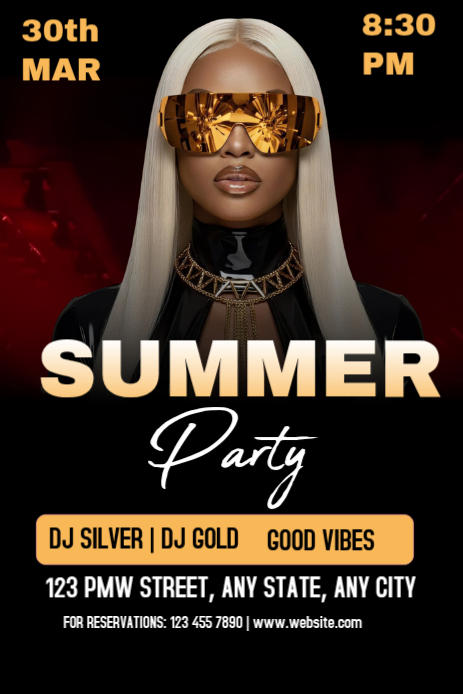 Black Modern & Minimal Summer Party Pinterest Graphic Template ...