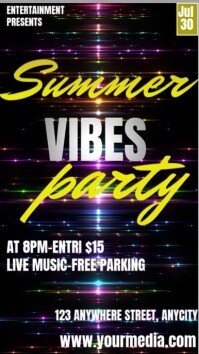 Black Modern & Minimal Summer Vibes Party Instagram Story template