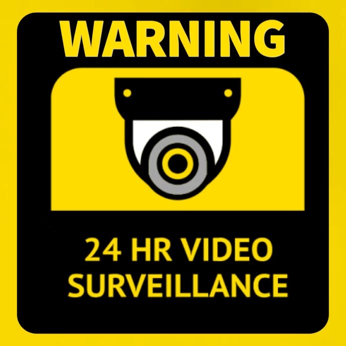 Plantilla de Black Modern & Minimal Surveillance Camera Alert Instagram ...