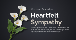 สีดำ Sympathy Card Ibinahaging Larawan sa Facebook Template