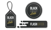 Black Modern & Minimal Tag Label Tag template