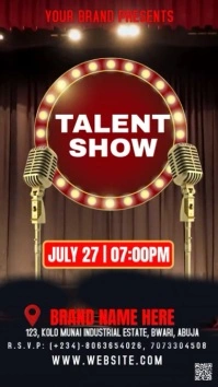 Black Modern & Minimal Talent Show Template  Instagram Story Instagram-verhaal