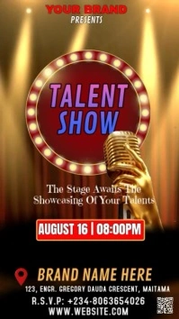 Black Modern & Minimal Talent Show Template  Instagram Story Instagram-verhaal