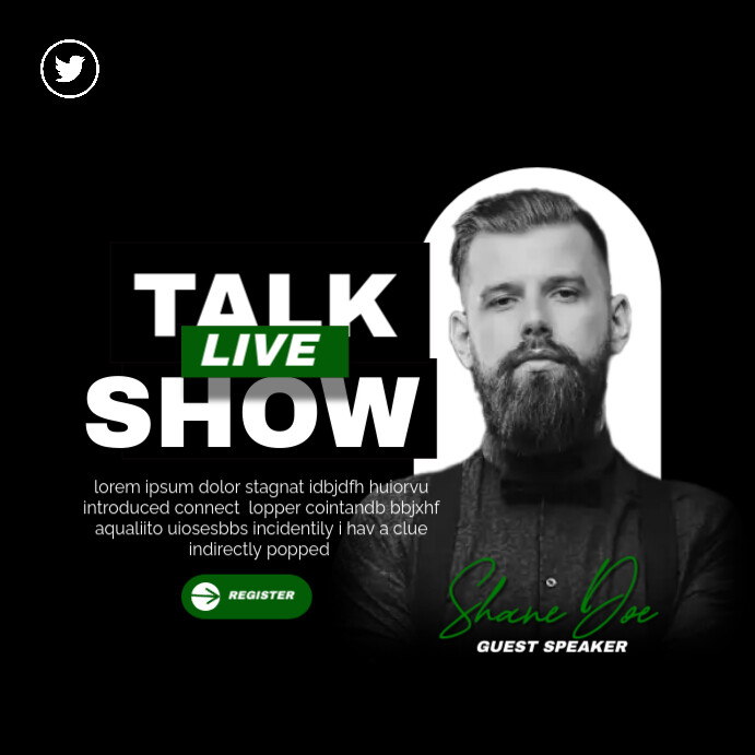 Black Modern & Minimal Talk Show Instagram Post Template | PosterMyWall