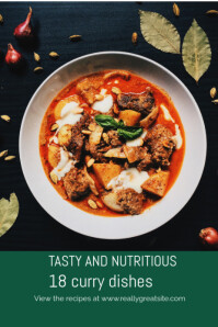 Black Modern & Minimal Tasty Curry Dishes Pinterest Graphic Pinterest Graphic template