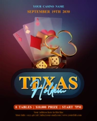 Black Modern & Minimal Texas Holdem  Instagram Portrait template