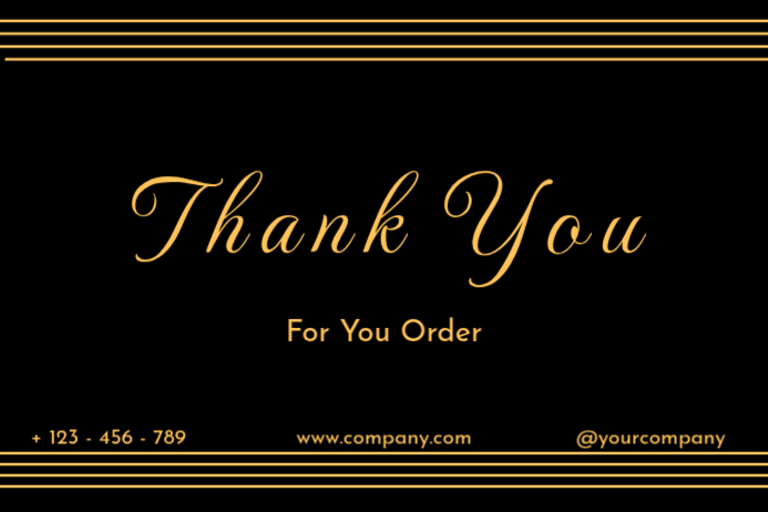Black Modern & Minimal Thank You Label Template | PosterMyWall
