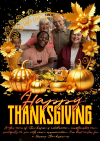 Black Modern & Minimal Thanksgiving A1 template