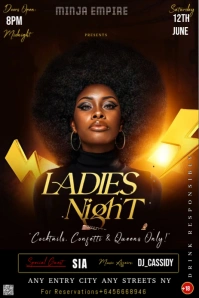 Black Modern & Minimal The Image Is A Striking And Glamorous Poster Design Called Ladies Night  Pint Pinterest Graphic template