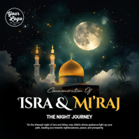 Black Modern & Minimal The Sacred Journey Of Isra Miʿraj Instagram Post Instagram-Beitrag template