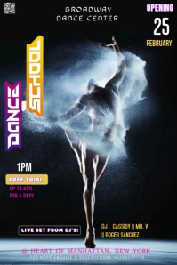 Black Modern & Minimal This Elegant And Modern Flyer Promotes The Grand Opening Of Broadway Dance Ce Pinterest Graphic template