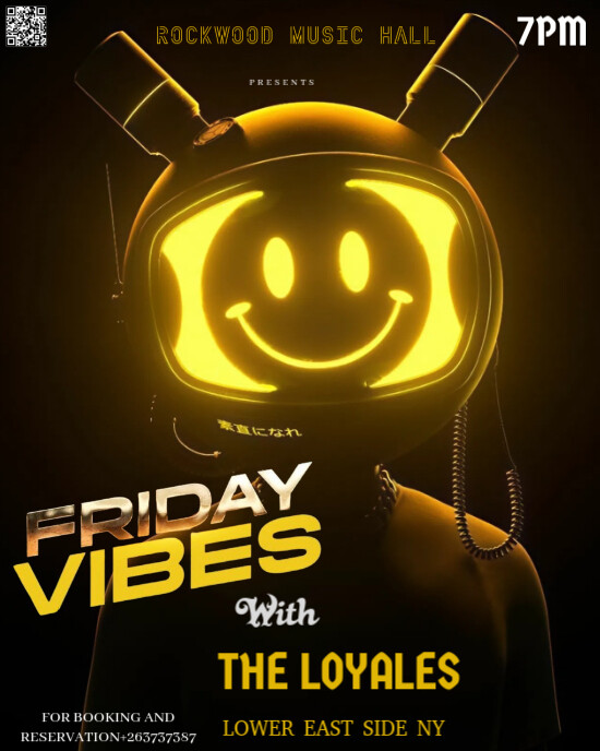 Black Modern & Minimal This Image Is A Dynamic And Modern Club/music Event Flyer For "friday Vibes I Instagram Portrait template