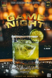 Black Modern & Minimal This Image Is A Dynamic And Appealing Poster Design For A "game Night" Event Illustration Pinterest template