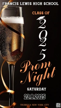Black Modern & Minimal This Image Is A Flyer Or Poster For A Prom Night Event. Instagram Story template