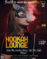 Black Modern & Minimal This Image Is A Flyer Advertising A "hookah Lounge" Event Instagram Portrait template