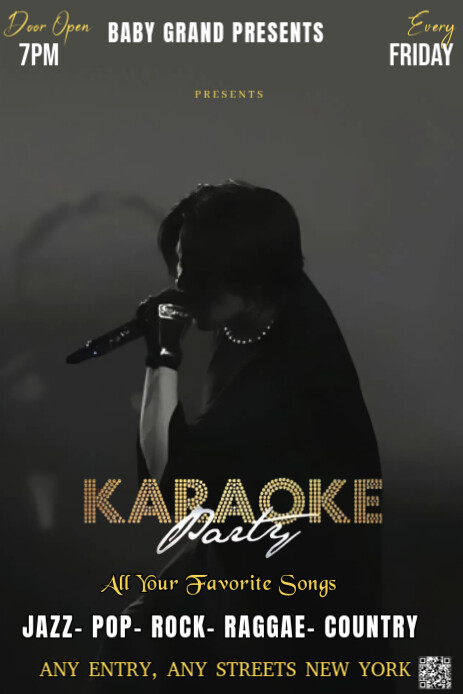 Black Modern & Minimal This Image Is A Minimalist Yet Engaging Flyer For A "karaoke Party." Pinteres Pinterest Grafieka template