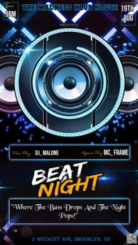 Black Modern & Minimal This Image Is A Sleek And Modern Poster Design For A "beat Night" Event Insta Instagram Story template
