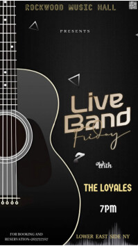Black Modern & Minimal This Image Is A Sleek And Sophisticated Poster Design For A "live Band Friday Instagram-Story template