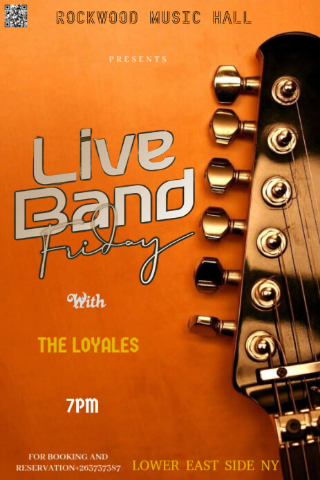 Black Modern & Minimal This Image Is A Vibrant And Engaging Flyer For A "live Band Friday" Event Pin Pinterest 图片 template