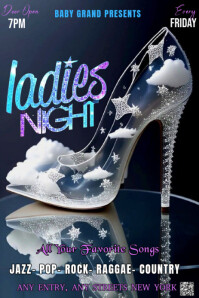 Black Modern & Minimal This Is A Flyer For A "ladies Night" Event. The Main Image Is A Fantastical, Grafica Pinterest template