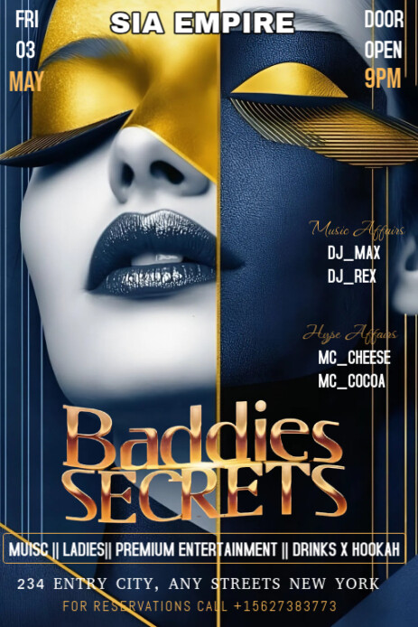 Black Modern & Minimal This Is A Sleek And Stylish Poster Design For A Nightlife Event Titled "baddi Pinterest 图片 template
