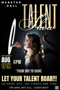 Black Modern & Minimal This Is A Striking Poster For A Talent Show Event Pinterest Graphic template