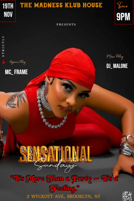 Black Modern & Minimal This Is An Intense, High-energy Poster For A Club Event Titled "sensational S Pinterest-grafik template