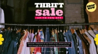 Black Modern & Minimal Thrift Sale Pos Twitter template