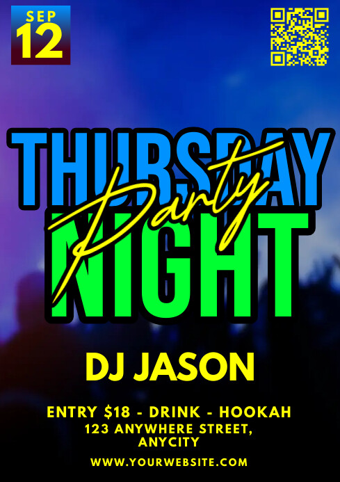 Copy of Black Modern & Minimal Thursday Night Party A | PosterMyWall