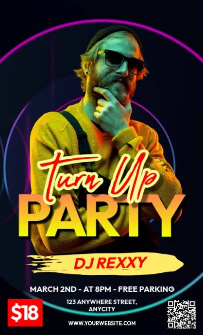 Copy of Black Modern & Minimal Turn Up Party Legal As | PosterMyWall