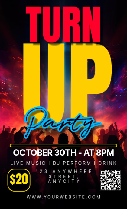 Copy of Black Modern & Minimal Turn Up Party Us Legal | PosterMyWall