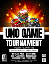 Preto UNO Game Tournament Flyer Template