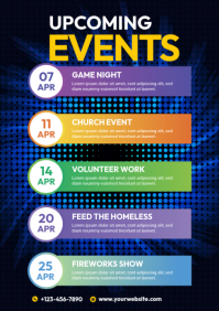 Black Modern & Minimal Upcoming Events A4 template