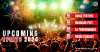 Black Modern & Minimal Upcoming Events Gambar Facebook Shared Image template