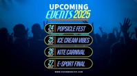 Black Modern & Minimal Upcoming Events Pos Twitter template